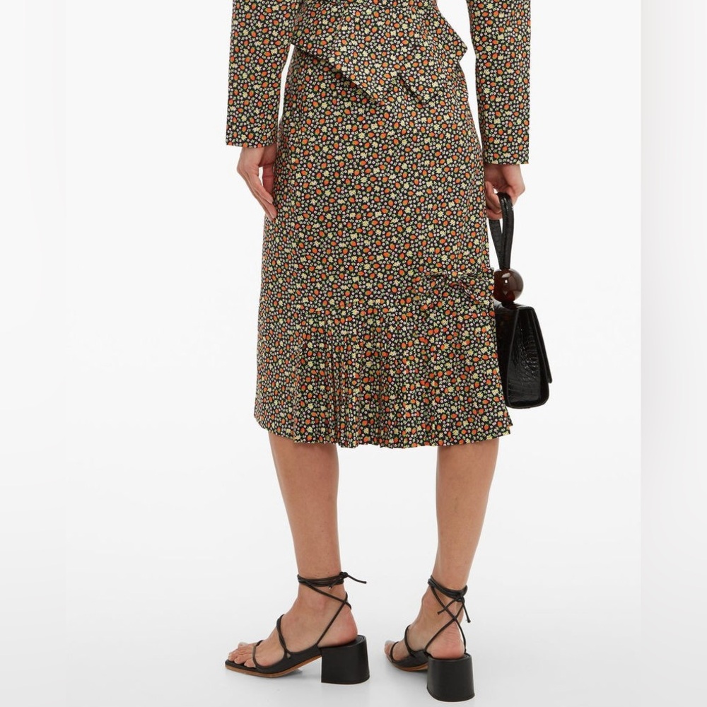 Batsheva Strawberry & Ditsy Floral Print Midi Skirt size 2